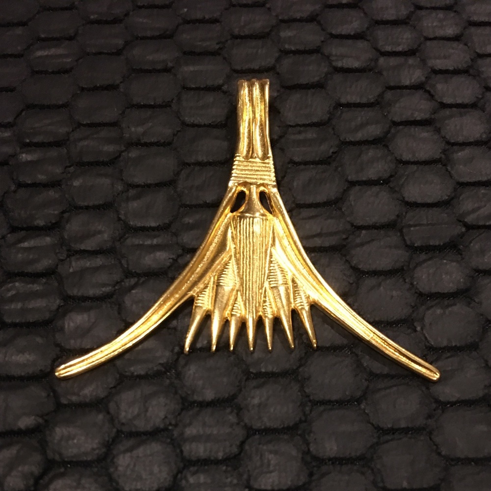Metropolitan Museum of Art Egyptian Lotus Pendant - stamped.  Statement piece.